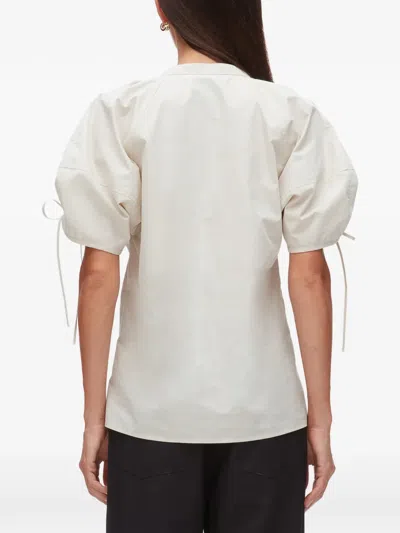 3.1 Phillip Lim Puff Short Sleeve Side Tie Cotton Dress In Gray