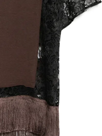 Undercover Crew Neck Patchwork T-shirt In Brown