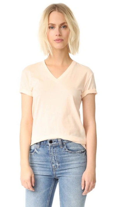 Alexander Wang T Superfine Jersey V-neck Tee, Flesh