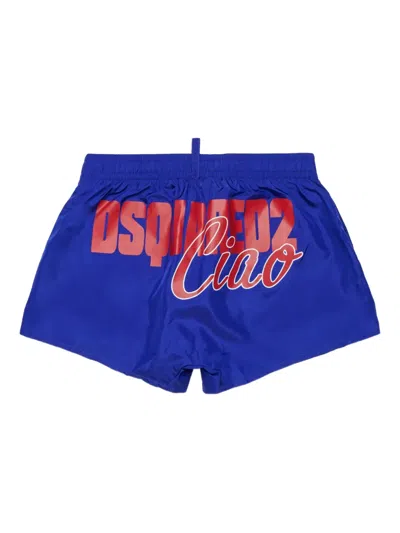 Dsquared2 Elasticated Swim Shorts In Blue