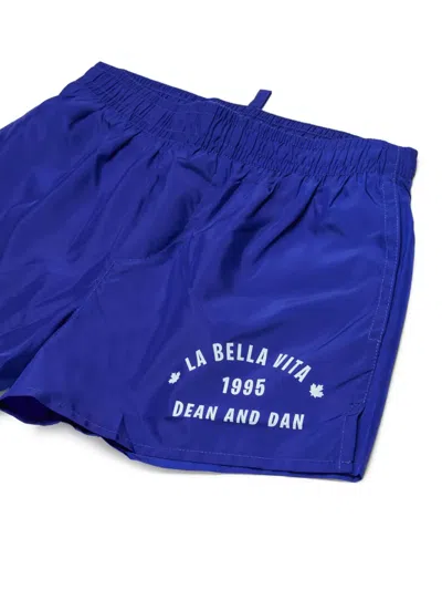 Dsquared2 Elasticated Swim Shorts In Blue