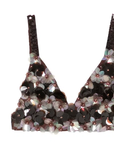 P.a.r.o.s.h Sequin-embellished Top In Black
