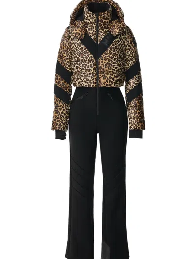 Mackage Satory Cheetah-print Bonded Fleece Ski Suit In Multi