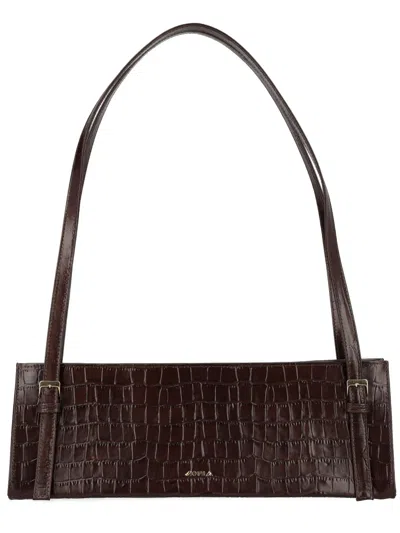 Sofia Structured Shoulder Bag In Brown