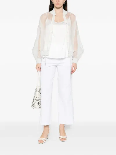 Panicale Beaded Strap Top In White