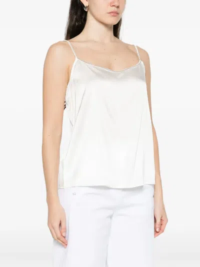 Panicale Beaded Strap Top In White