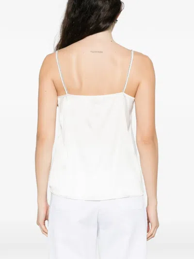 Panicale Beaded Strap Top In White