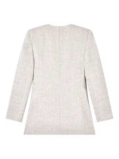 Giorgio Armani Textured Jacket Long Sleeves Notched Lapel In Neutral