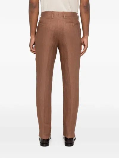 Lardini Belt-loop Trousers In Brown