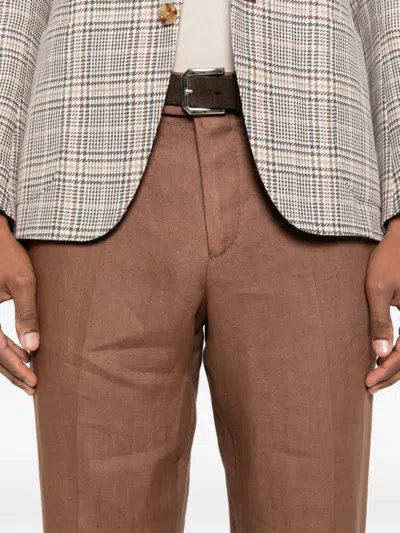 Lardini Belt-loop Trousers In Brown