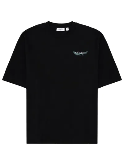 Off-white Logo Graphic Crew Neck Short Sleeve T-shirt In Black