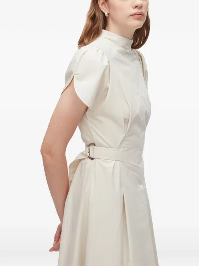 3.1 Phillip Lim Puff Short Sleeve Side Tie Cotton Dress In Gray