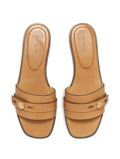 Tory Burch Romy Button Strap Slide In Neutral