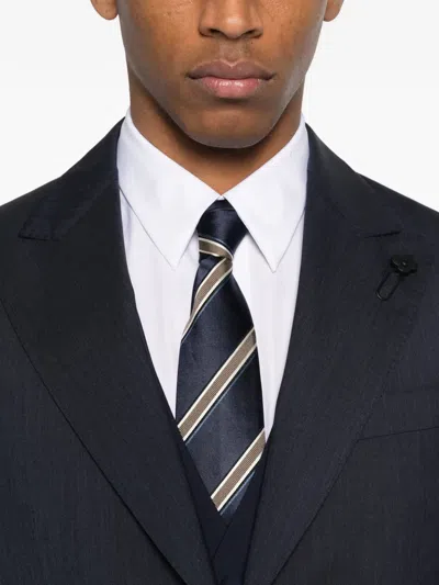 Lardini Button Pin Virgin-wool Jacket In Blue