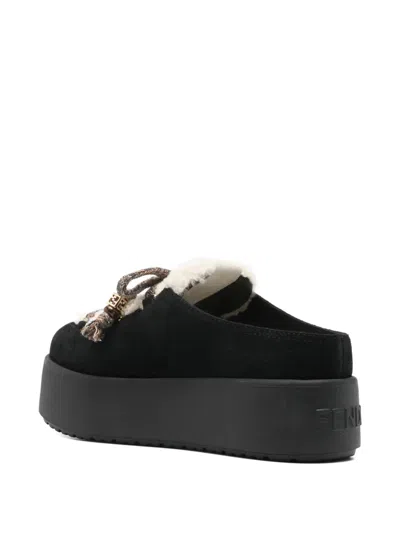 Fendi Black Suede Sandals In Black