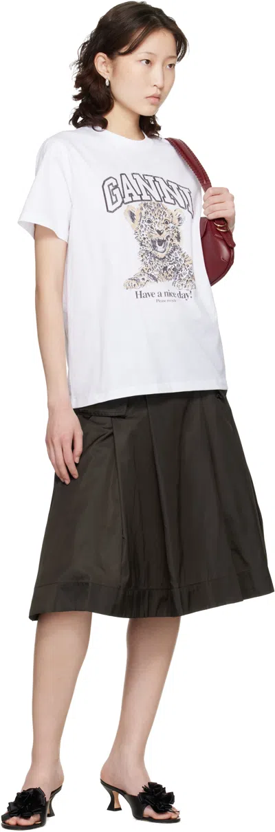 Ganni Barba Napoli Classic 1000 Stipes Shirt In White