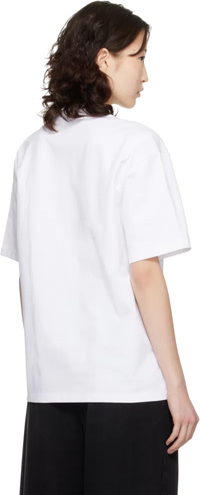 Ganni Womens Bright White Tiger-print Round-neck Cotton-jersey T-shirt Xl