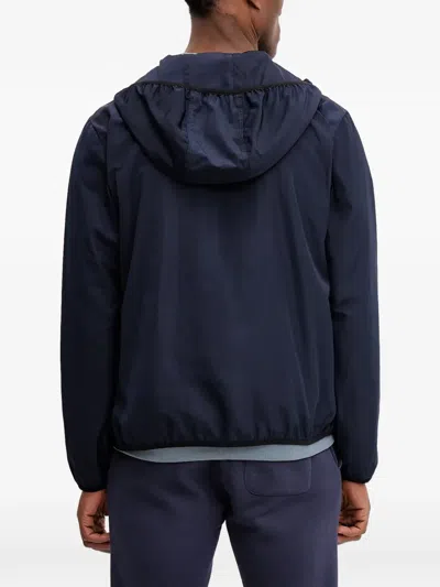 Ea7 Core Identity Hooded Jacket In Blue