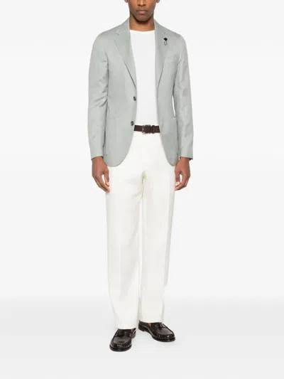 Lardini Button Wool Jacket In Green
