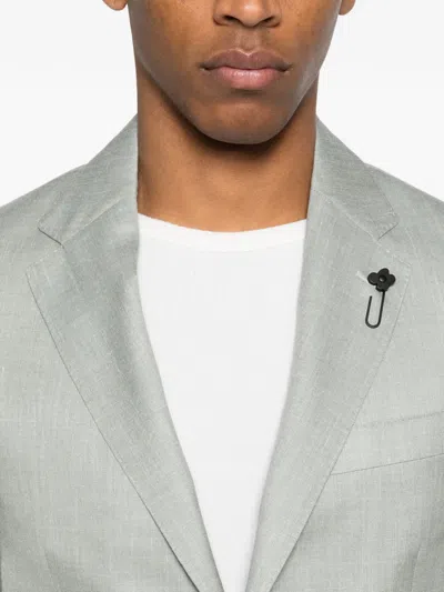Lardini Button Wool Jacket In Green
