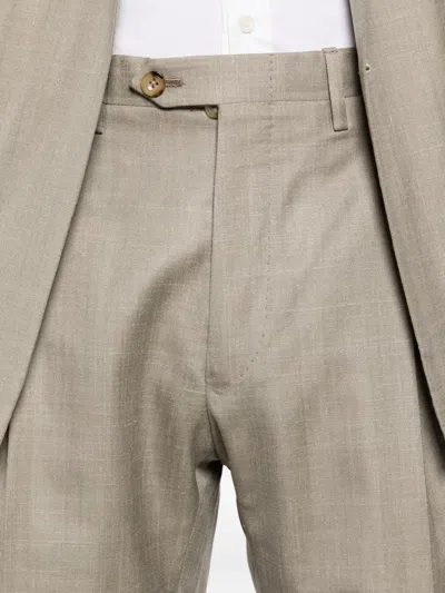 Kiton Double-breasted Suit In Neutral