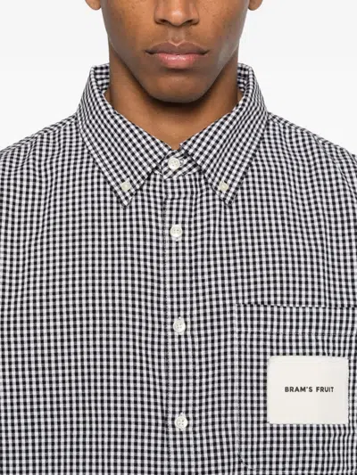 Bram's Fruit Gingham-pattern Frayed Shirt In Black