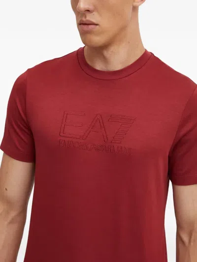 Ea7 Logo-detail T-shirt In Red