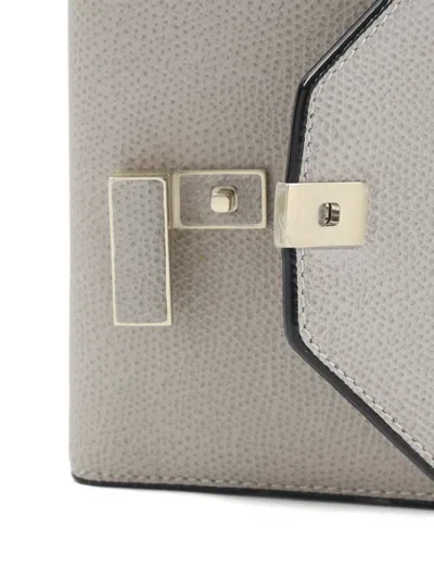 Valextra Iside Interlocking Leather Wallet In Pink