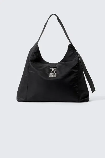Weekday Medium Shoulder Bag With Buckle Closure Detail In Black