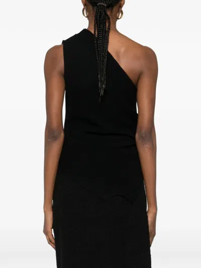 Rohe One Shoulder Drape Top In Black