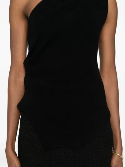Rohe One Shoulder Drape Top In Black