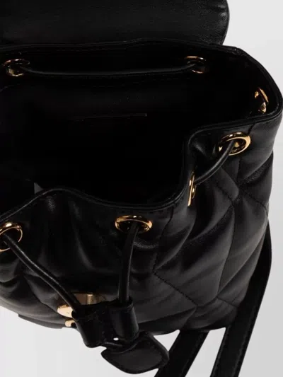 Versace Backpack Quilted Design Gold Tone Hardware In Black