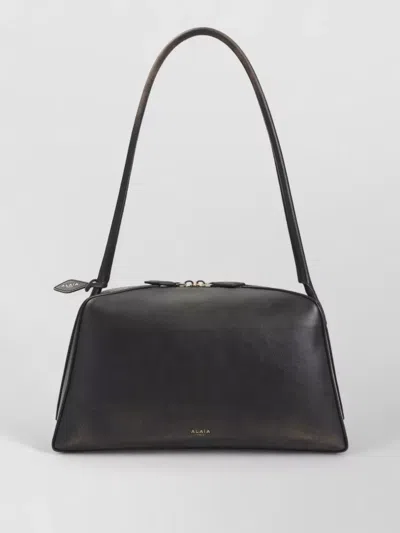Alaïa Le Bouledogue Bowling Shoulder Bag In Nubuck Leather In Black