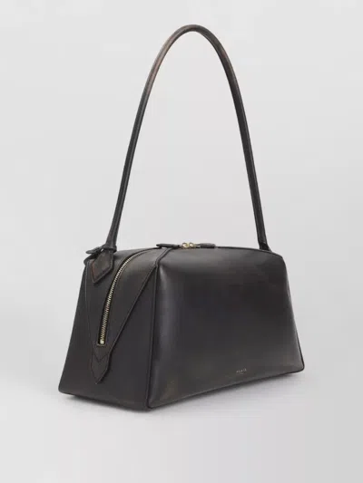 Alaïa Le Bouledogue Bowling Shoulder Bag In Nubuck Leather In Black