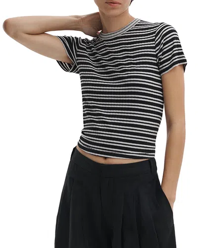 Rag & Bone Womens Luca Striped Stretch-woven T-shirt Ivybl In Multi