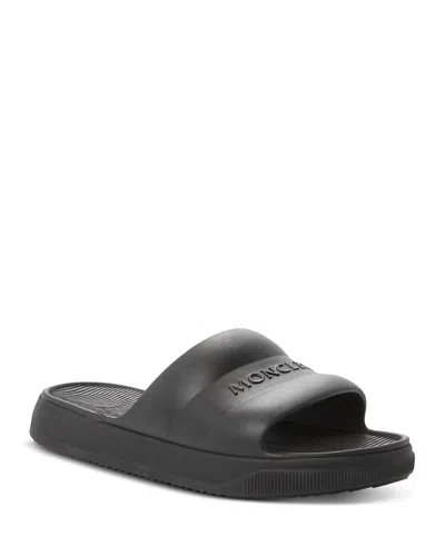 Moncler Altive Slide Sandals Open Toe Flat In Black