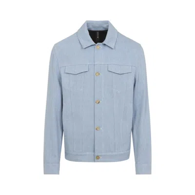 Kiton Jacket Collared Design Chest Pockets Long Sleeves In Blue