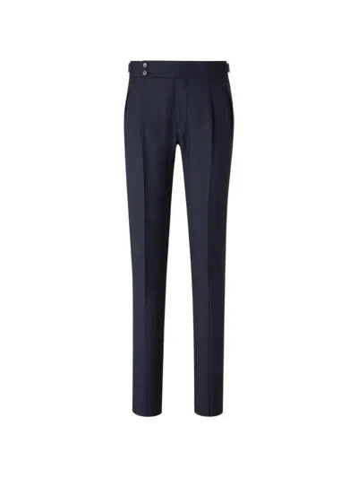 Scabal® Single-breasted Wool Suit In Blue