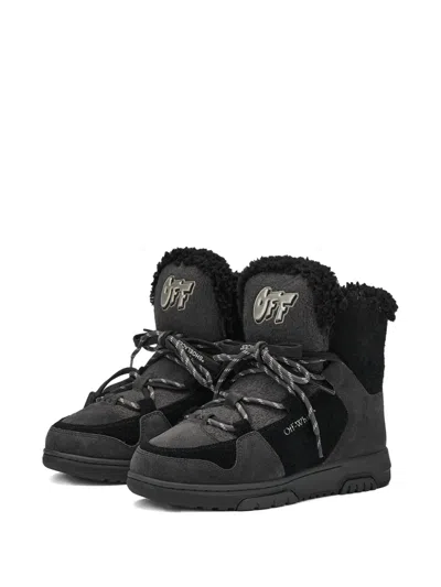 Off-white Panelled Boots In Black