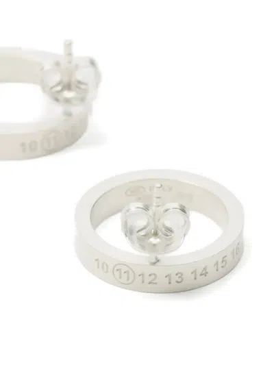 Maison Margiela Number-reference Earrings In Silver