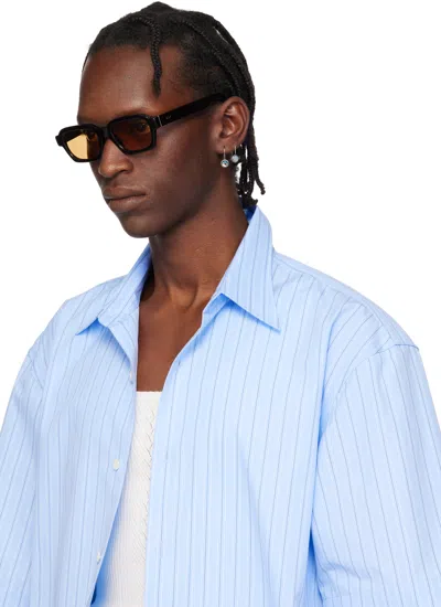 Retrosuperfuture Rectangular Acetate Sunglasses Tinted Lenses In Black