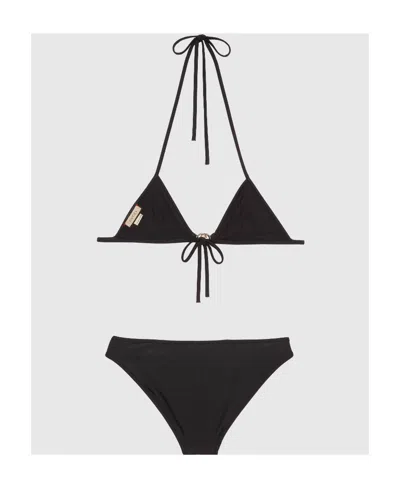 Gucci Interlocking G Bikini Set In Black