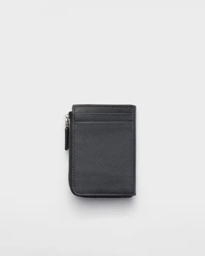 Prada Leather Wallet In Black