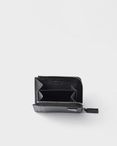 Prada Leather Wallet In Black
