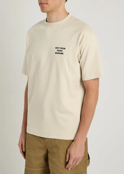 Drôle De Monsieur Le T-shirt Slogan Printed Cotton T-shirt In Neutral