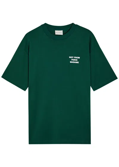 Drôle De Monsieur Le T-shirt Slogan Printed Cotton T-shirt In Black