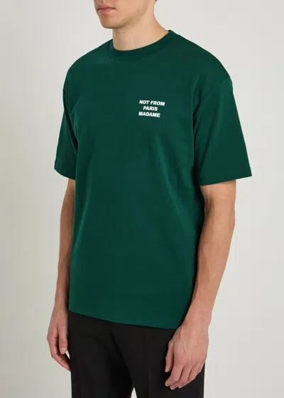 Drôle De Monsieur Le T-shirt Slogan Printed Cotton T-shirt In Black