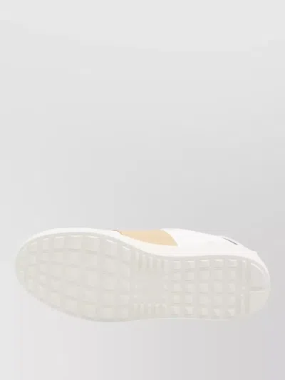 Valentino Garavani Open Sneakers In Leather With Contrast Colored Stripe And Stud Detail In Nude