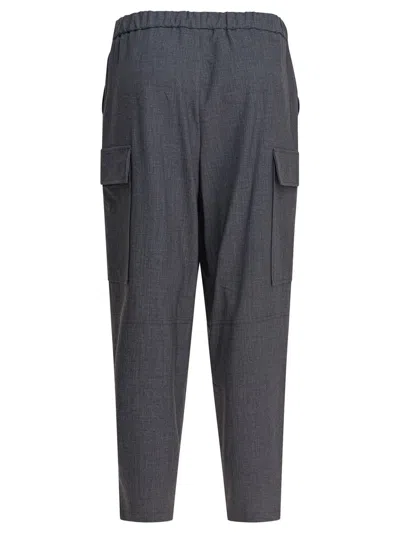 Semper Grey Polyester Trousers In Gray