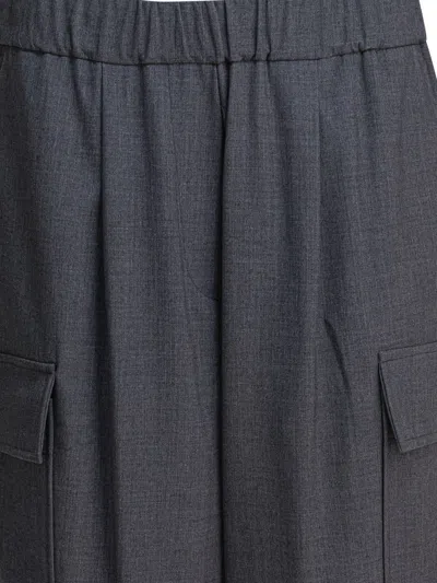 Semper Grey Polyester Trousers In Gray